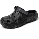 Herren Eva Clogs Pantoletten - Sommer Atmungsaktiv Gartenschuhe Gummischuhe rutschfest Strand Sandalen Leicht Freizeitschuhe Hausschuhe schwarz EU47 - 47 EU