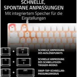 Razer Huntsman V3 Pro Mini, Gaming Tastatur, Opto-Mechanical, Razer Analog Optical, Kabelgebunden, Snap Tap, Weiß, Weiß