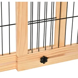 PawHut Hunde Absperrgitter Holz verstellbar 104-183 x 36 x 69 cm Braun