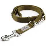 BedDog BedDog® Hundeleine Spike, verstellbar in 3 Längen, Doppel-Leine, Führ-Leine, Lauf-Leine, mittel-große und große Hunde, Gesamtlänge 2m - Khaki