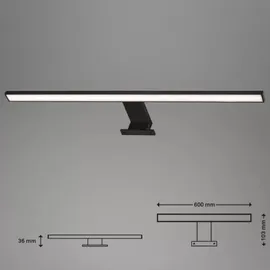 Briloner - LED Spiegelleuchte, Spiegellampe IP44, 8 W Schwarz,