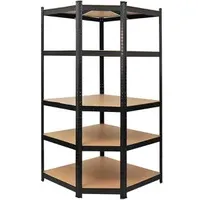 Proregal Eckregal, Ragnar, 1x: 180x90x60cm schwarz, Fachlast, 175kg, Kellerregal, Steckregal, Garagenregal, Lagerregal