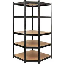 Proregal Eckregal, Ragnar, 1x: 180x90x60cm schwarz, Fachlast, 175kg, Kellerregal, Steckregal, Garagenregal, Lagerregal