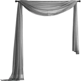 Gardinenbox 560 Voile Querbehang 600 x 140 cm grau