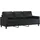 vidaXL 3-Sitzer-Sofa mit Hocker Schwarz 180 cm Kunstleder
