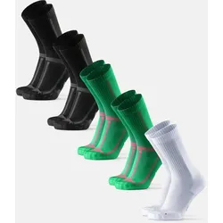 CREW LAUFSOCKEN FÜR LANGE DISTANZEN - 5-Pack - Schwarz | Grün | Weiß - 35-38