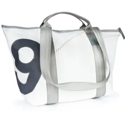 360° Taschen Schlepper Mini Reisetasche weiß / Zahl grau