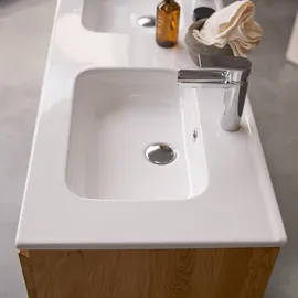 Tikamoon Waschtischkombination Nova aus Eichenholz und Keramik 120 cm