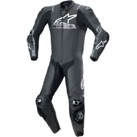 Alpinestars Missile V2 Ward perforierte 1-Teiler Motorrad Lederkombi, schwarz-grau,
