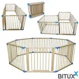 Laufgitter Spielgehege Kaminschutzgitter Premium Ø 150 cm aus Pinienholz Bituxx®