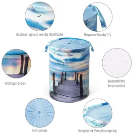 Sanilo Wäschekorb »Sunset« kräftige Farben, samtweiche Oberfläche, mit Deckel blau