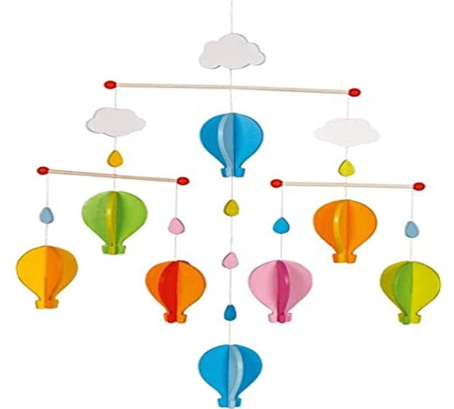 goki 52877 Mobile Heißluftballons 35 x 53 cm, Holz, bunt