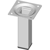 Element System Möbelfuß eckig – Vierkant-Metallfuß, ideal als Tischbein für die Gestaltung individueller Möbelstücke – 25 x 25 mm, Länge 100 mm, Weiß