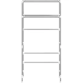 vidaXL Waschmaschinenregal 2 Ablagen Grau 69x28x143 cm Eisen