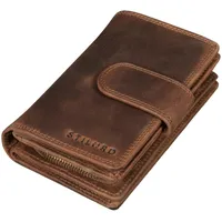 STILORD 'Tilda' Damen Portemonnaie Leder RFID Geldbörse Groß Vintage Geldbeutel für Frauen Ledergeldbörse mit vielen Fächern Echtleder, Farbe:mittel - braun