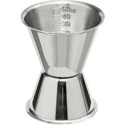 Doppelmessbecher mit Skalierung / 30/50 ml - Silber