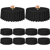 10 Stück runde Einweg Tischdecke Schwarze runde Einweg Kunststoff Tischdecken, runde Tischdecke 84Zoll/214cm, wasserdichte Einweg-Tischdecken für Picknicks Partys Hochzeiten Bankette Dekoration
