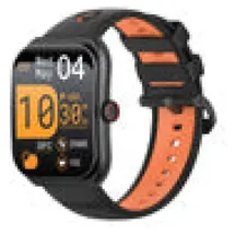 Colmi P86 BT 44,30 mm Kunststoffgehäuse Schwarz Silikonarmband Schwarz One Size