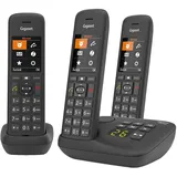 Gigaset C575A Trio 3 Schnurlose Telefone/Anrufbeantworter, großes Farbdisplay sw