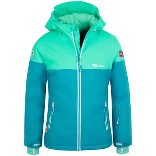 TROLLKIDS Hallingdal Jacke - Light Petrol / Dark Mint / White - 128 cm