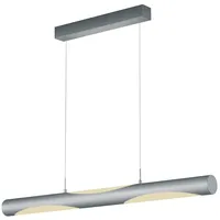 TRIO Leuchten LED Pendelleuchte, Dimmfunktion, LED fest integriert, Warmweiß bis Neutralweiß, Designer Lampe-n hängend, höhenverstellbar & dimmbar, 115cm, Silber silberfarben Eckig | 115 cm