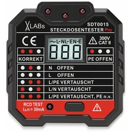 VA LABS SDT0015 Steckdosentester mit RCD-Prüfung und LCD