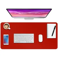Boutilon Schreibtischunterlage aus Leder, rutschfestes Mauspad, Laptop-Schreibtischunterlage, Büro-Mauspad, wasserdicht, Leder-Schreibtischunterlage für Büro und Zuhause (XL, Rot, 90 x 40 cm)