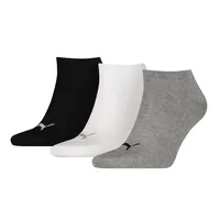 Puma Unisex Socken - Sneakersocken Damen 1x weiß, 1x grau-meliert, 1x schwarz Gr.43-46