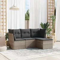 Festnight Gartenlounge mit Stauraum Balkon Lounge Balkon Sofa Rattan Sofa Klein Rattansofa Gartensofa Ecksofa Lounge Sofa Outdoor Polyrattan Balkonmöbel Couch Gartenmöbel Ecklounge