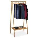 Relaxdays Garderobenständer Bambus klappbar Braun