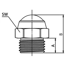 Riegler Schalldämpfer, Edelstahl, flach, G 3/8, SW 19