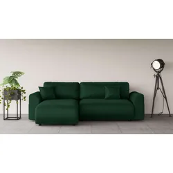 Ecksofa ANDAS "VasbySuyal", grün (dunkelgrün), B:235cm H:80cm T:138cm, 100% Polyester, Sofas, L-Form