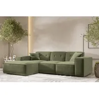 Fun Möbel Ecksofa Designersofa CESINA Stoff Perfect Harmony Waldgrün
