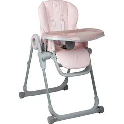 Hochstuhl BABYGO "Divan, pink", Baby, Gr. B/H: 58cm x 107cm, pink (pink, grau), Aluminium, Kunststoff, Stühle Stuhl Hochstuhl, platzsparend zusammenklappbar