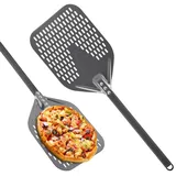 Vehoukli Pizzaschieber Perforiert,Pizzaschaufel 35cm*26cm,Pizza Schieber Mit Verbrühungshemmend Griff,Hart Eloxiertes Aluminium,Pizza Schaufel Für Zum Backen