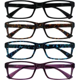 Die Lesebrille Unternehmen Schwarz Braun Blau Lila Leser Wert 4er-Pack Herren Frauen UVR4092MIX +1,00