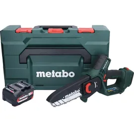 Metabo MS 18 LTX 15 Akku Gehölzsäge 18 V 15 cm 5 m/s + 1x Akku 4,0 Ah + metaBOX - ohne Ladegerät