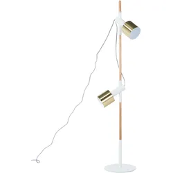 Stehlampe OWENS verstellbar Holz Weiß