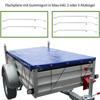 Trutzholm Anhänger Flachplane Blau mit Gummigurt und 2 Alubügel