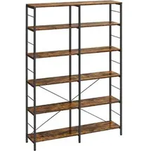 VASAGLE Bücherregal 120 x 172,5 x 30 cm Vintagebraun-Schwarz
