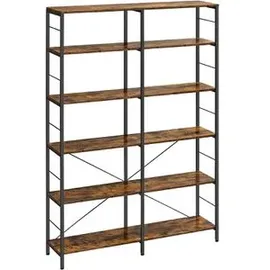 VASAGLE Bücherregal 120 x 172,5 x 30 cm Vintagebraun-Schwarz