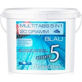 GlobaClean 5 kg Chlor Multitabs 5 in 1 20g Blau, Chlortabletten für Pool, Hochwirksame Poolchemie Poolpflege