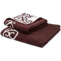 Grace grand spa Duschtuch Akanthus Bordüre mit Akanthus-Muster braun