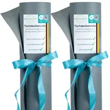 Sensalux Tischdeckenrollen-Set, 2 Stück, stoffähnliches Vlies, Event, Geburtstagsfeier, 1,1m x 25m Grau