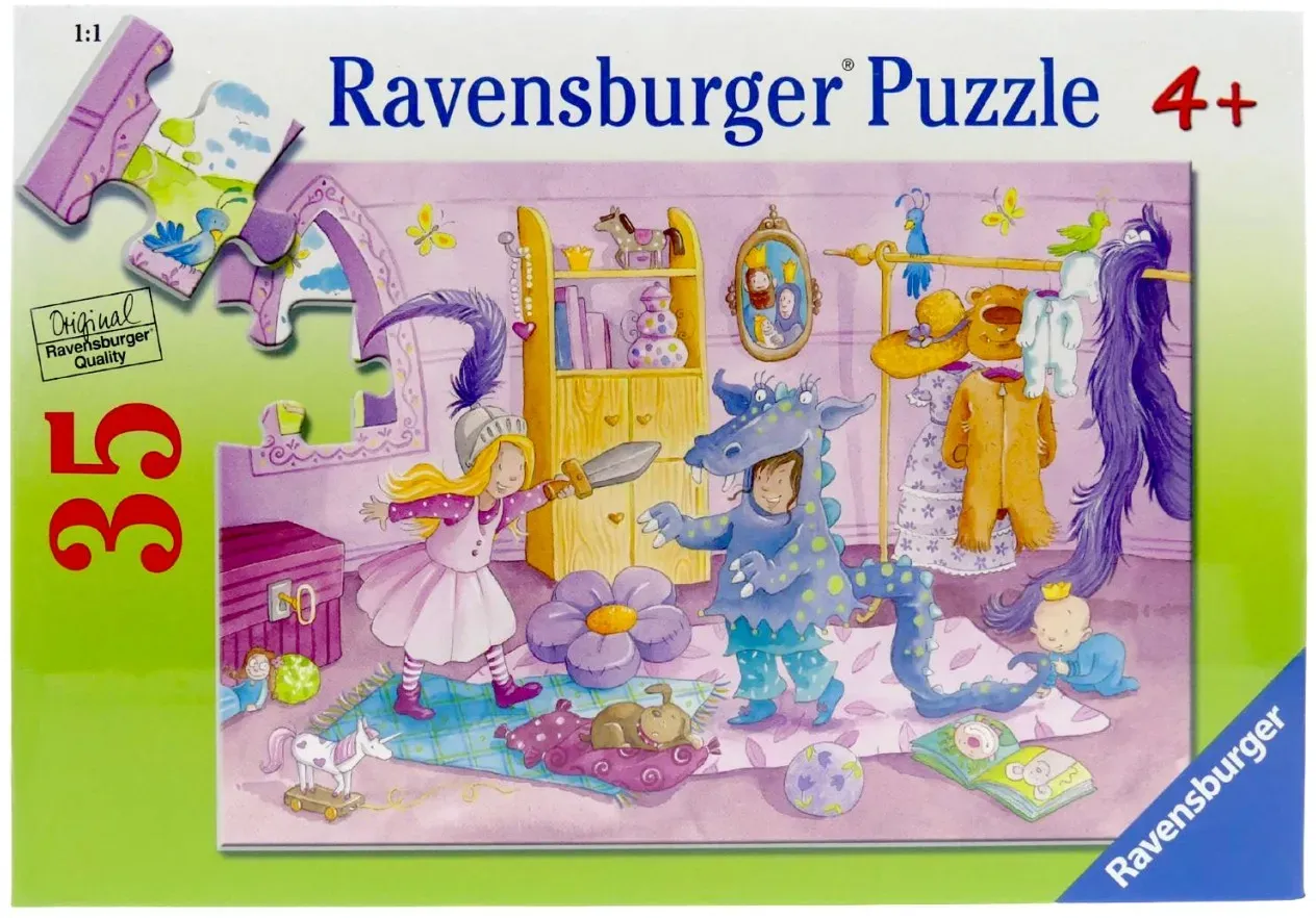 Ravensburger Puzzle Dress up Duel 086474 Ankleidezimmer Verkleiden Kinder 35 ...