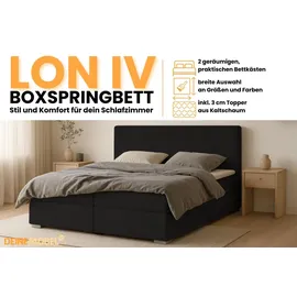 dein schlaf 24 BOXBETT LON IV 160/200 in Cord Schwarz H3 - Schwarz