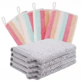 GRBAIN Microfaser Waschlappen Kinder Frottee Waschlappen Mikrofaser Waschlappen Gesicht Waschhandschuh Kinder Microfaser Handtücher Mikrofaser Handtuch Waschlappen Baby für Bad SPA 8 Stücke Bunt-B