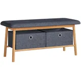 [en.casa] Sitzbank Vad Grau 90 x 30 x 45 cm