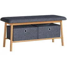 [en.casa] Sitzbank Vad Grau 90 x 30 x 45 cm