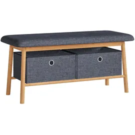 [en.casa] Sitzbank Vad Grau 90 x 30 x 45 cm